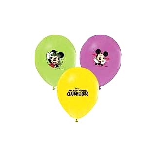 Mickey Mouse 12li Karışık Balon Doğum Günü Balonu Helyumla Uçan