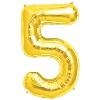 Rakam Folyo Balon 5 Rakamı Büyük Boy Balon Altın Sarısı /Dore 100