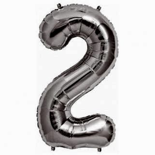 Rakam Folyo Balon 2 Rakamı Büyük Boy Balon Gümüş/Gri 100CM