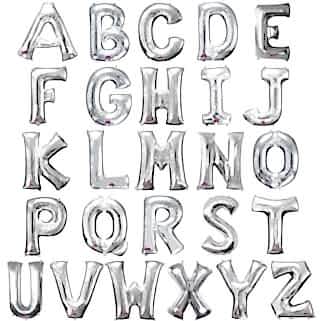 R Gümüş Harf Folyo Balonlar 100 cm