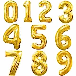 Altın Sarısı Gold Rakam Folyo Balonlar 100 cm 2