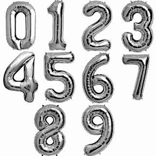Gümüş Rakam Folyo Balonlar 90 cm 2