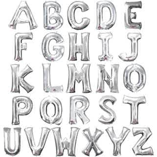 T Gümüş Harf Folyo Balonlar 90 cm