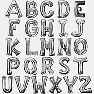 M Gümüş Harf Folyo Balonlar 100 cm