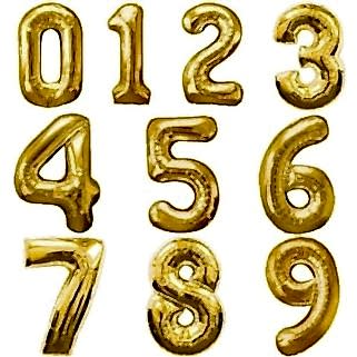 Altın Sarısı Gold Rakam Folyo Balonlar 100cm 3 Rakamı