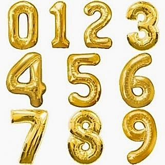 Altın Sarısı Gold Rakam Folyo Balonlar 90 cm 4 Rakamı