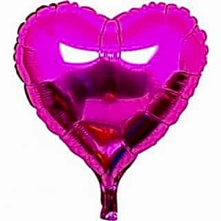 Kalp Uçan Folyo Balon Fuşya 40 cm