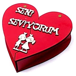 1 Adet Kalpli Açılan Seni Seviyorum Aşk Hediye Kutusu