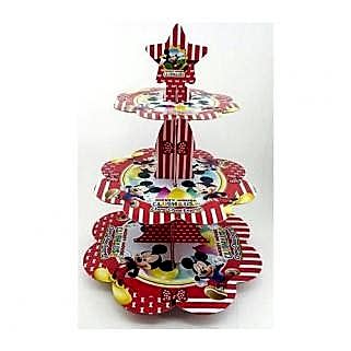 1 Adet Mickey Mouse Cupcake Stand 3 Katlı Doğum Günü Kek Standı