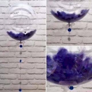 100 Adet Mor Tüy (Şeffaf Balon içi Tüyü) Otriş Süslemesi