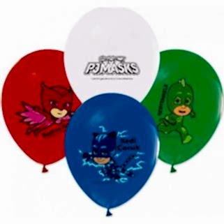 24 Adet Pijamaskeliler Balonu, PJ Masks Helyumla Uçan Balonları
