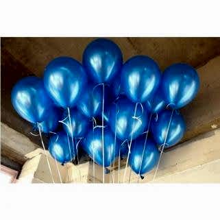 25 adet Metalik Parlak Koyu Mavi Lacivert Balonlar Helyumla Uçan