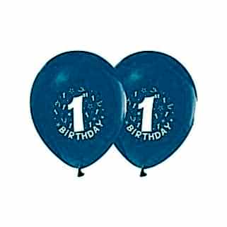 32 ADET 1 YAŞ BASKILI MAVİ BALON