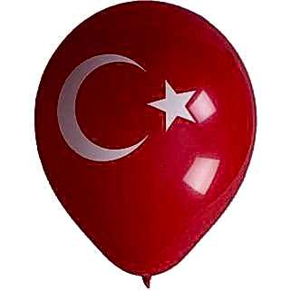 32 Türk Bayrağı Baskılı Kırmızı Beyaz Ay Yıldız Baskılı Balon