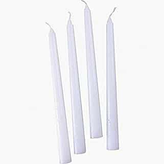 4 Adet Beyaz Kalın Şamdan İçin Mum, 20cm Konik Mum