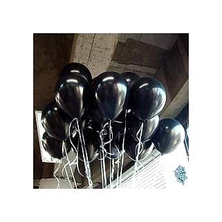 50 Adet Siyah Balon Baskısız Dekorasyon 12İNÇ