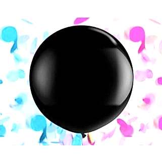 Büyük Siyah Cinsiyet Açıklama Partisi Balonu Öğrenme Belirleme