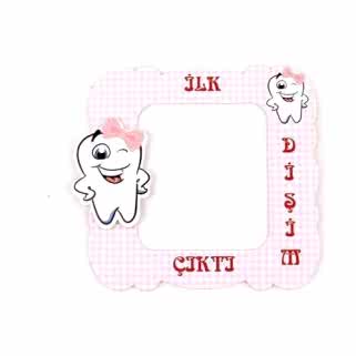 İlk Diş Pembe 25 adet Magnet Diş Buğdayı Buzdolabi Çerçevesi Kız