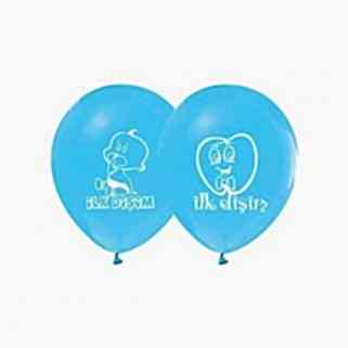 İlk Dişim 16 lı Mavi Erkek Baskılı Balon Diş Buğdayı Yazılı Balon