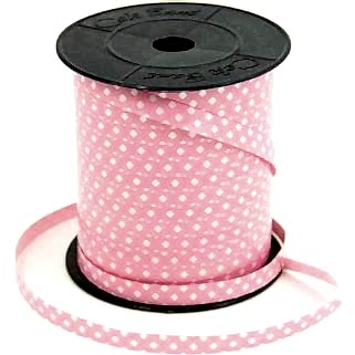 Pembe Puantiyeli Balon İpi Parlak Rafya 8mmx200m Balon Ve Süsleme