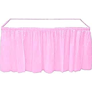 Pembe Skirt Masa Eteği Masa Yanlarında Fırfır 74 cm x 426 cm