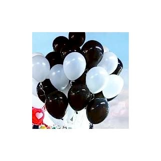 Siyah Beyaz Renklerinde Beşiktaş Balonu 25 25 Toplam 50 Adet