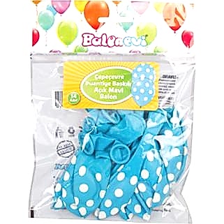 Balon Mavi Beyaz Puanlı 14’Lü Pk