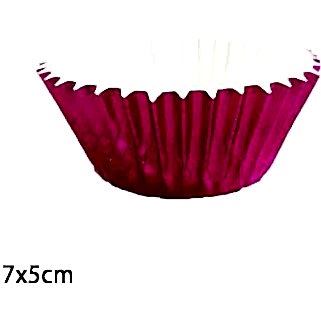 60lı Metalize Cupcake Kalıpları Fuşya 7 cm