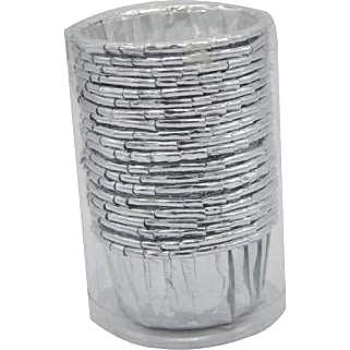 20li Metalize Folyo Cupcake Kalıbı Gümüş 7 cm