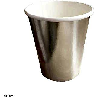 Metalize Karton Bardak Gümüş 8 ad