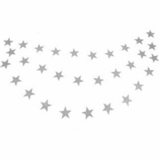 Gümüş Gri Asmalı Yıldız Tavan Süslemeleri İpli Sarkıt Süs