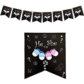 Cinsiyet Belirleme Kağıt Bayrak Flama 15 cm