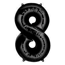 8 Rakam Folyo Balon Siyah