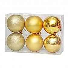 Yılbaşı 6lı 4 cm gold karışık çeşit ağaç süsü