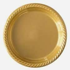 Gold Metalize Parlak Tabak Karton 23 cm