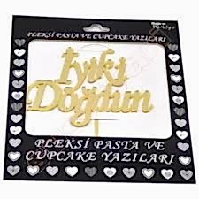 İyiki Doğdun Kızım Gold Pleksi Pasta Üstü