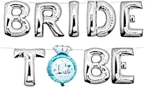 Bride To Be Harf Balon Seti Gümüş Yuvarlak Folyo