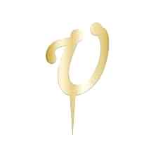 U harfi Pasta üstü pleksi gold