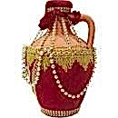 Kırmızı incili Kına Gecesi Testisi