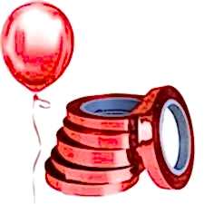 Happyland Metalik Yıldızlı Mini Rafya kırmızı 5mm*10m