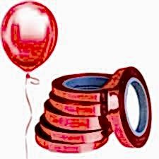 Happyland Metalik Yıldızlı Mini Rafya kırmızı 5mm*10m