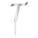 T Harfi Gümüş Pasta Pleksi