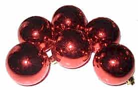 Yılbaşı ağaç süsü 12 cm 6 adet kırmızı