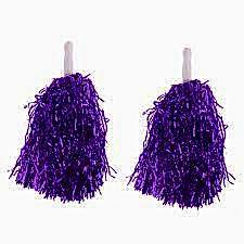 Bir Çift Mor Ponpon Parlak Tutamaçlı, Saplı Amigo Aksesuarı