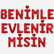 Benimle Evlenir Misin Folyo Harf Balon Seti