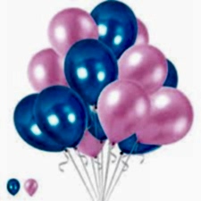 Cinsiyet Belirleme Partisi 30 adet Mavi-Pembe Karısık renk metalik Balon