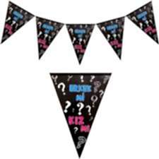 Kız mı Erkek mi flama Siyah Cinsiyet Partisi Belirleme