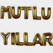 Yılbaşı Mutlu yıllar Folyo Balon seti 40 cm gold