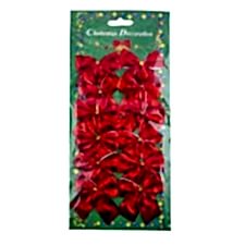 Yılbaşı ağaç süsü 12 li fiyonk kurdele kırmızı