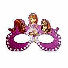 Prenses Sofia Karton Gözlük Maske 6 adet